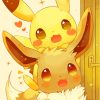 Cute Pikachu And Eevee Paint By Numbers