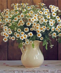 Daisies Flowers In Water Jug Paint By Numbers