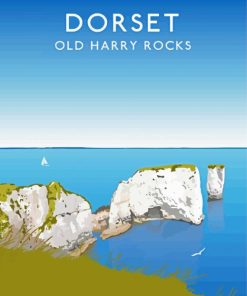 Dorset Old Harry Rocks Poster Paint By Numbers