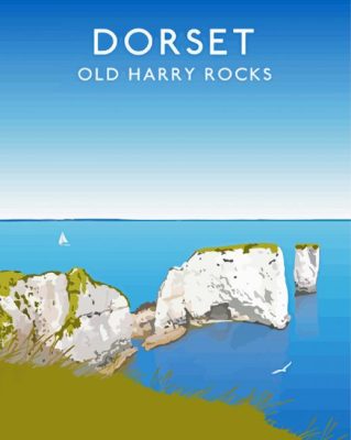 Dorset Old Harry Rocks Poster Paint By Numbers