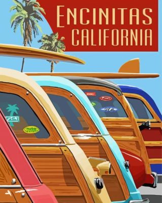 Encinitas California Poster Paint By Numbers