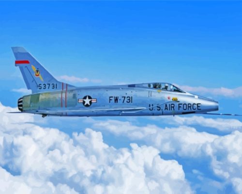 F100 Super Sabre Jet Paint By Numbers