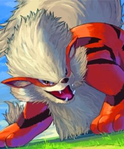 Fire Pokemon Arcanine Paint By Numbers