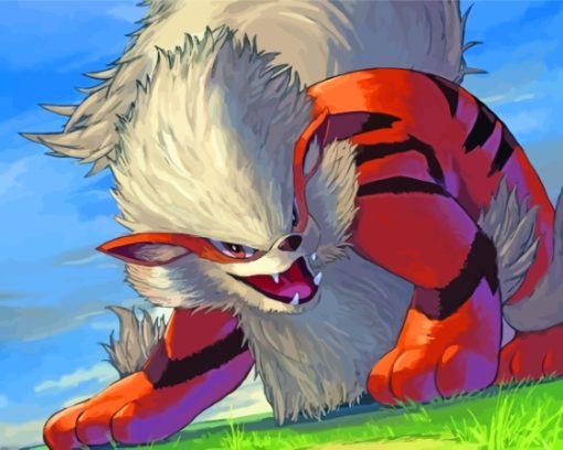 Fire Pokemon Arcanine Paint By Numbers