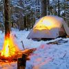 Forest Camping In Snow Paint By Numbers