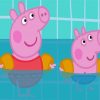 George Pig Swimming Paint By Numbers