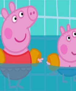 George Pig Swimming Paint By Numbers