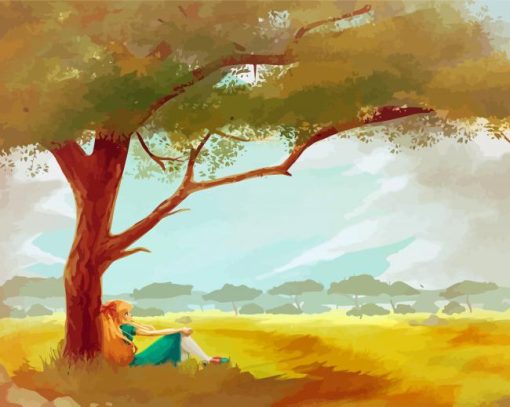 Girl Under Tree Paint By Numbers