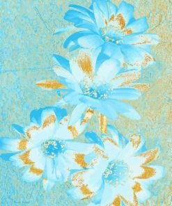 Gold And Blue Flowers Paint By Numbers