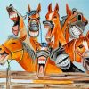 Goofy Horses Paint By Numbers