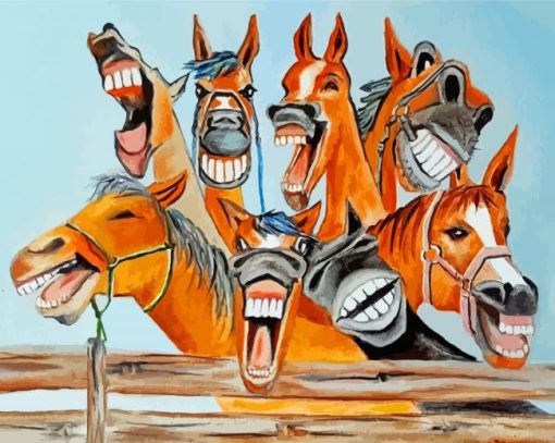 Goofy Horses Paint By Numbers