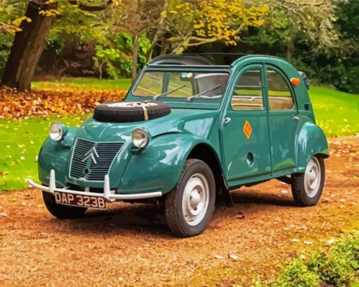 Green Citroen 2cv Car Paint By Numbers