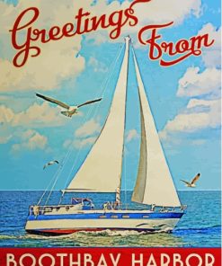 Greetings From Boothbay Harbour Poster Paint By Numbers