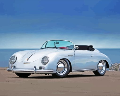 Grey Porsche 356 Car Paint By Numbers