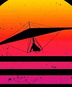 Hang Gliding Colorful Art Silhouette Paint By Numbers