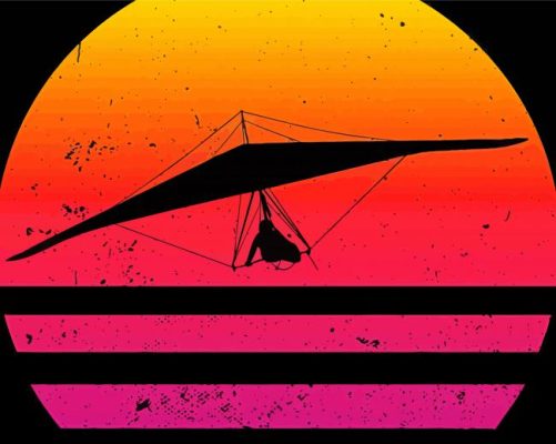 Hang Gliding Colorful Art Silhouette Paint By Numbers