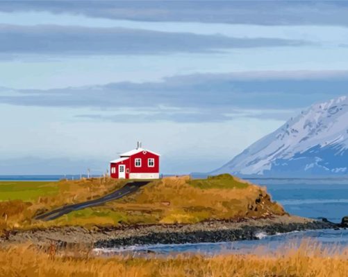 Isolated House Iceland Paint By Numbers