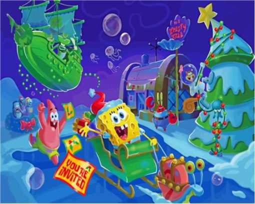 Its A SpongeBob Christmas Animation Paint By Numbers