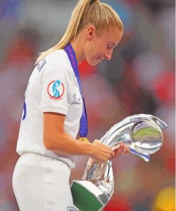 Leah Williamson Holding Trophy Paint By Numbers