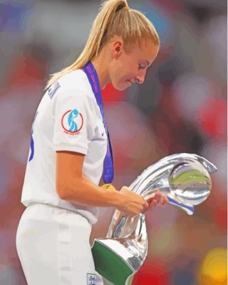 Leah Williamson Holding Trophy Paint By Numbers