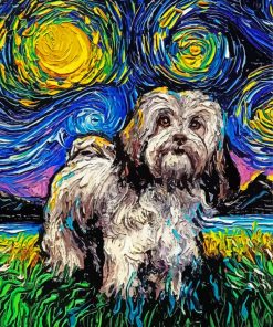 Lhasa Apso Starry Night Paint By Numbers