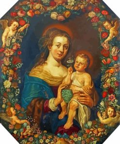 Madonna And Child In A Garland Jan Brueghel Paint By Numbers