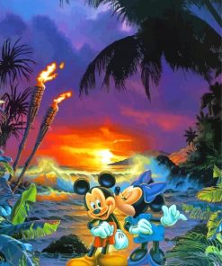 Mickey And Minnie Hawaii Paint By Numbers