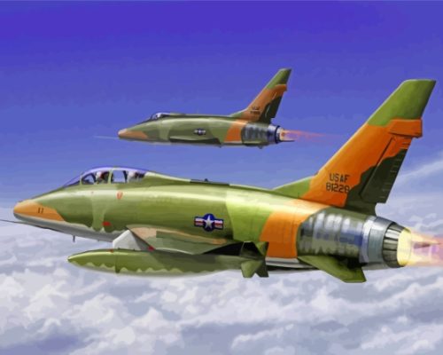 Military F100 Super Sabre Paint By Numbers