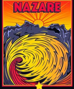 Nazare Big Waves Poster Paint By Numbers