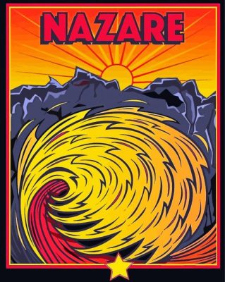 Nazare Big Waves Poster Paint By Numbers