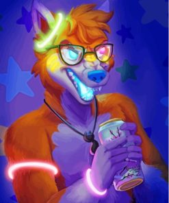 Neon Fox Animal Paint By Numbers