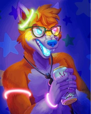 Neon Fox Animal Paint By Numbers