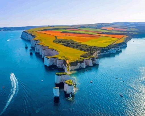 Old Harry Rocks Isle Of Purbeck Paint By Numbers