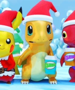 Pokemon Christmas Paint By Numbers