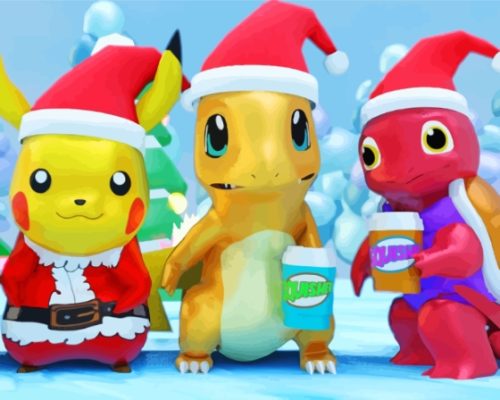 Pokemon Christmas Paint By Numbers