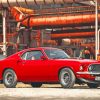 Red 1969 Ford Mustang Fastback Paint By Numbers