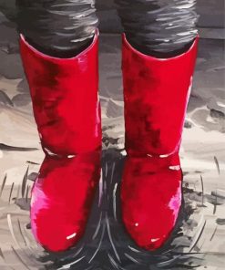 Red Rain Boots Paint By Numbers