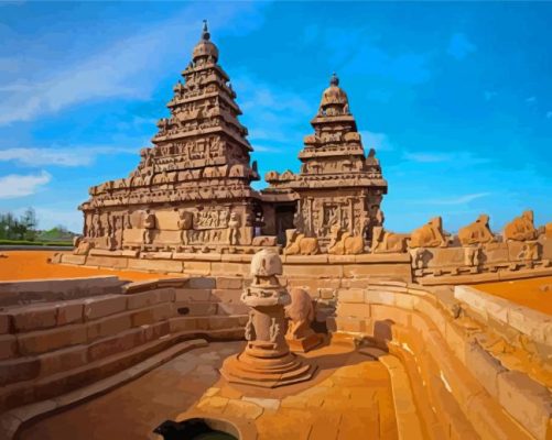 Shore Temple Chennai India Paint By Numbers