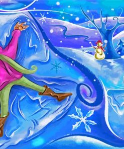 Snow Angel And Snowman Art Paint By Numbers