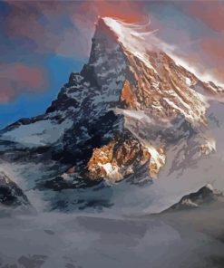 Snowy Erebor Lonely Mountain Paint By Numbers