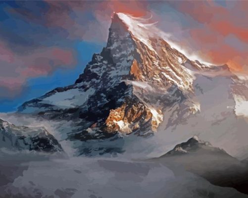 Snowy Erebor Lonely Mountain Paint By Numbers