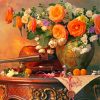 Still Life With Roses And Violin Paint By Numbers