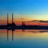 Sunset Silhouette Poolbeg Towers Paint By Numbers