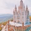 The Sagrat Cor Church In Mount Tibidabo Paint By Numbers