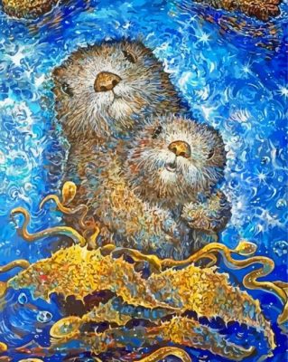 Two Abstract Otters Paint By Numbers