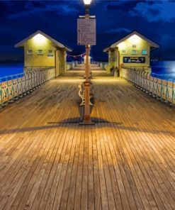 Wales Penarth Pier At Night Paint By Numbers