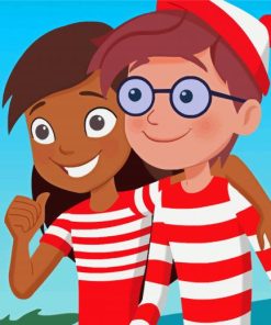 Wally And Wenda From Wheres Waldo Paint By Numbers