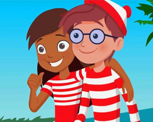 Wally And Wenda From Wheres Waldo Paint By Numbers