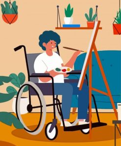 Wheelchair Artist Boy Paint By Numbers