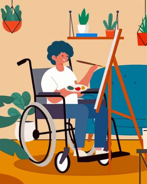 Wheelchair Artist Boy Paint By Numbers